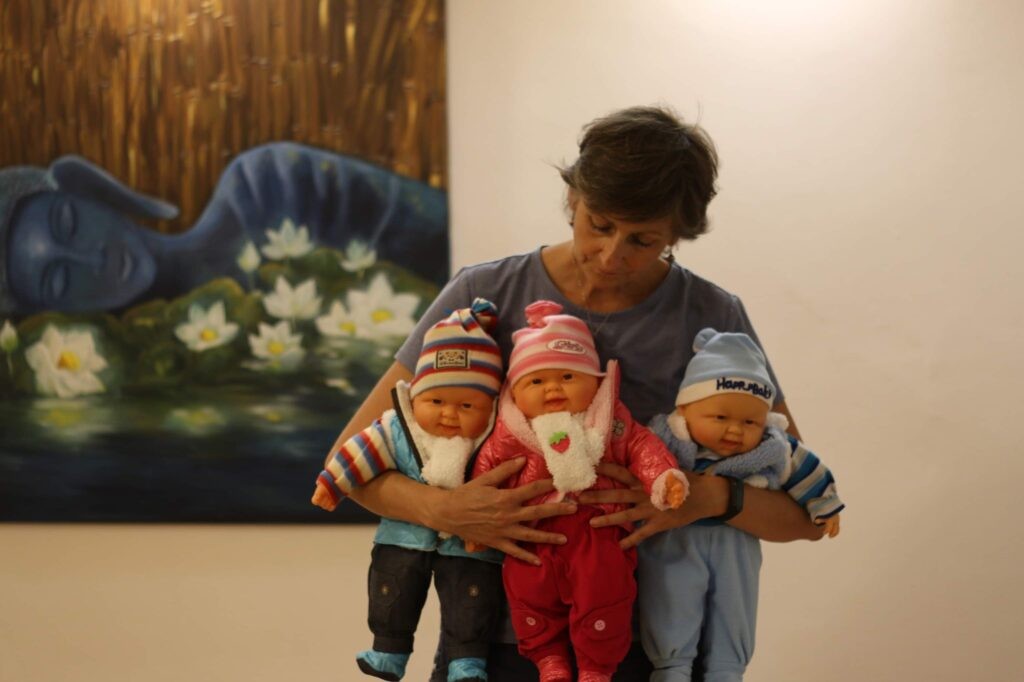 Eva Riegerová s výukovými pomůckami